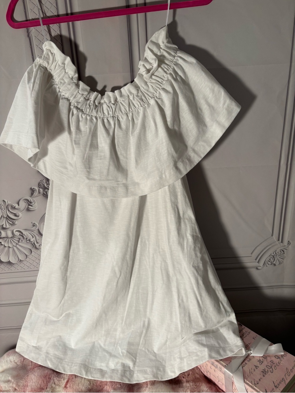 H&M White Off-Shoulder Ruffle Sundress Size Small